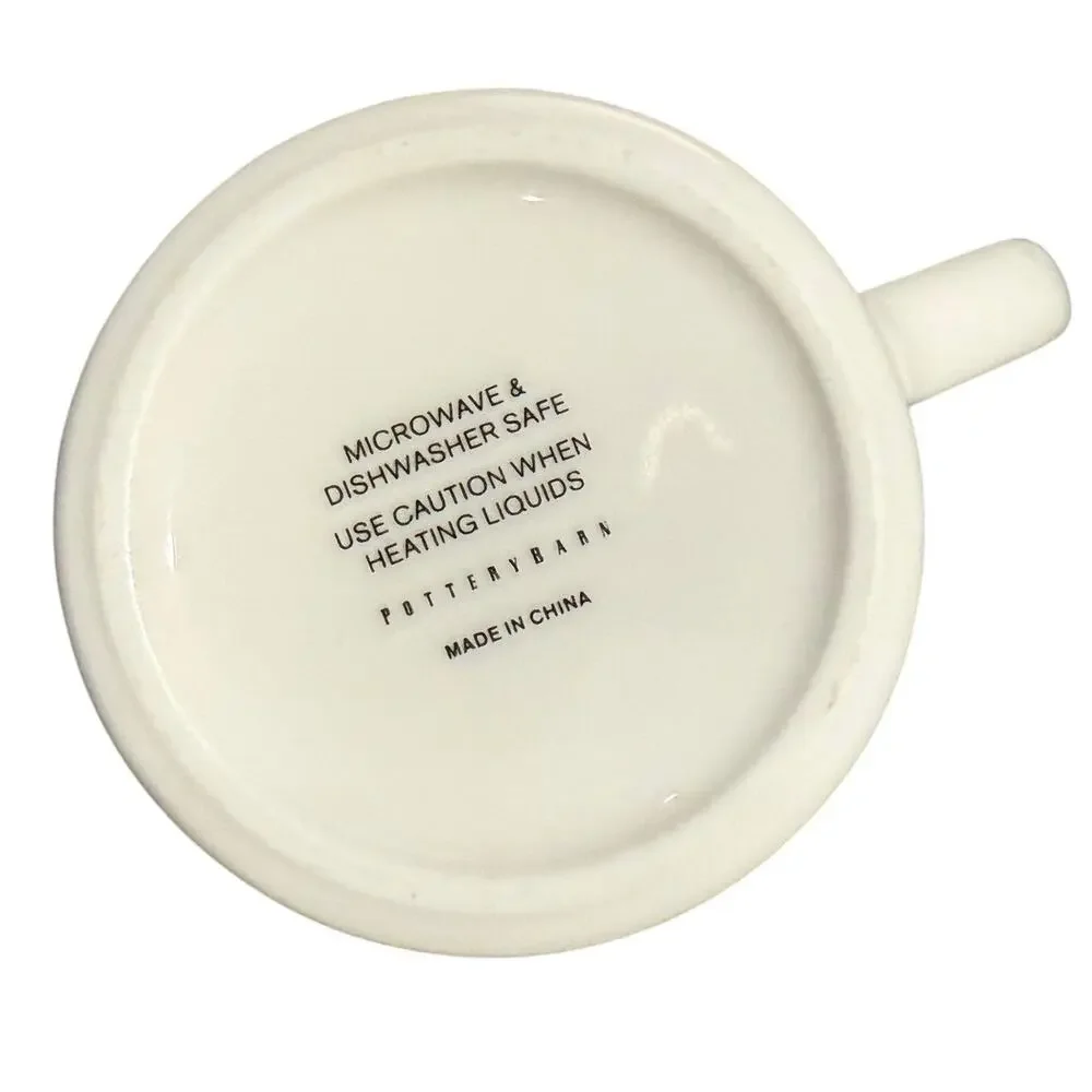 Pottery Barn Stewart Plaid Coffee Tea Mug Letter T Monogram 16oz Ceramic Holiday